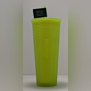 Starbucks ~ 2022 Glow in the Dark Lemongrass Studded Bling Tumbler ~ 24oz